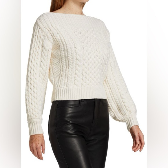 Proenza Schouler White Label Chunky Wool Sweater Ivory Scandi Cabincore Capsule